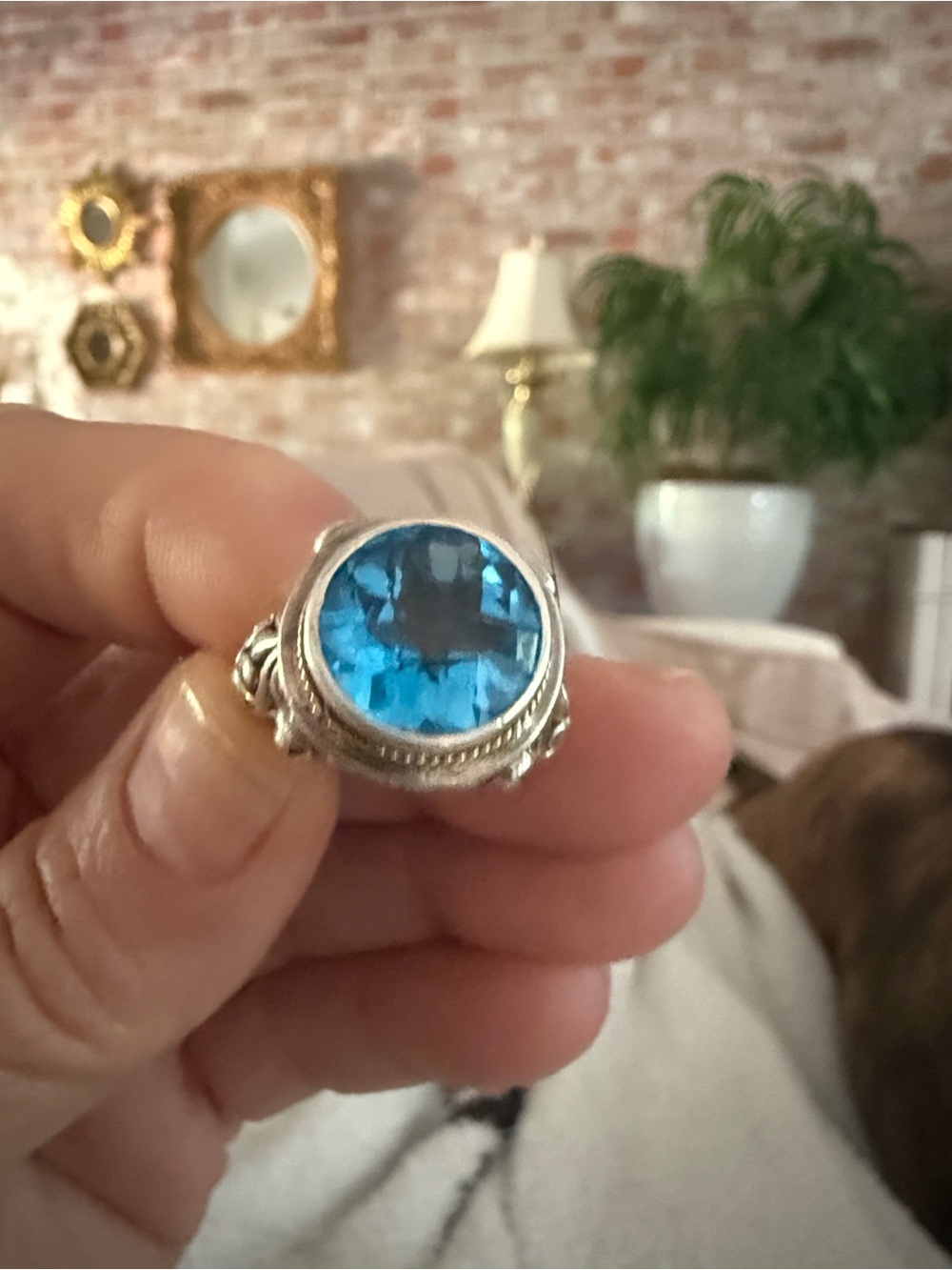 Effy Blue Gemstone Statement Ring - 925/18kt size 7